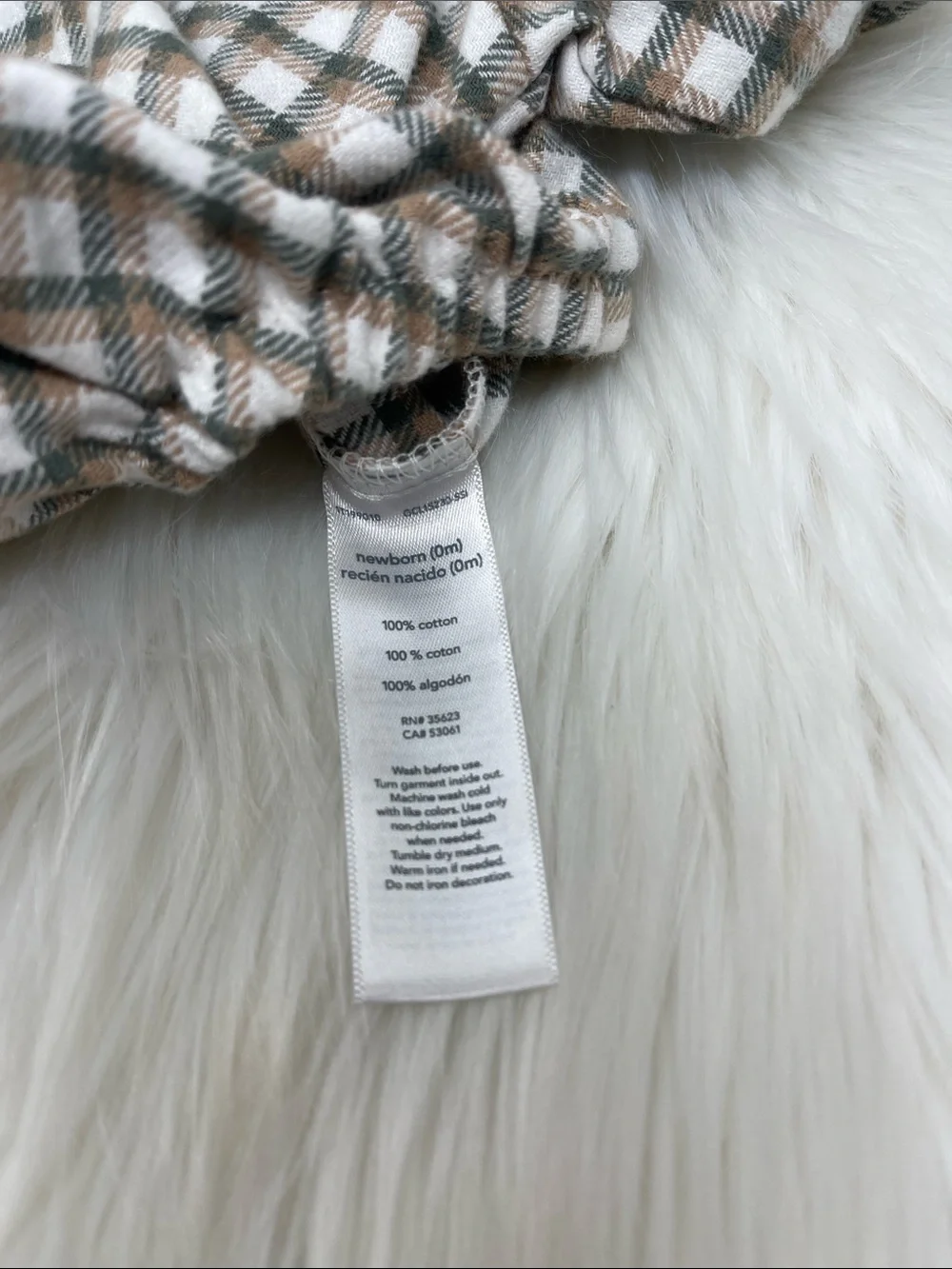 Carter's Green Joggers with Beige Plaid Button-Up Set